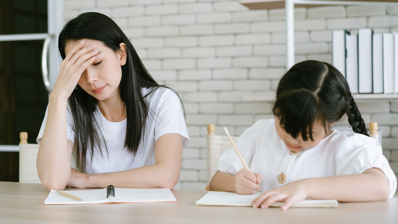 mom frustrated by homework