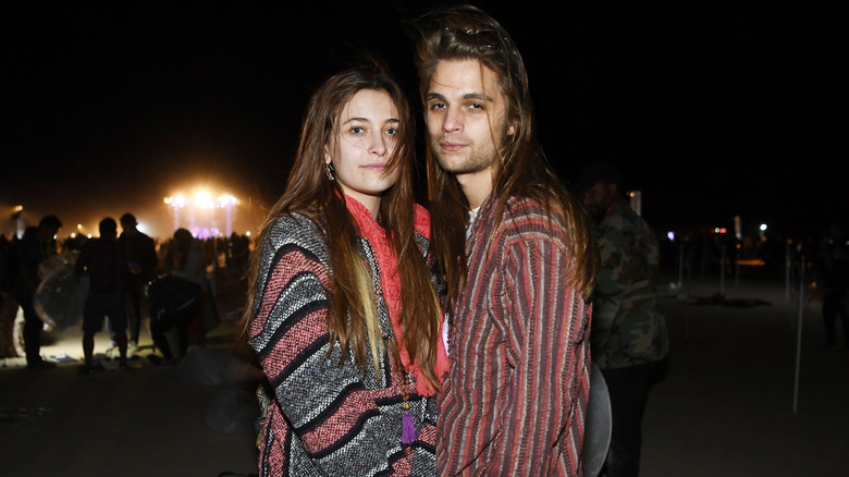 Paris Jackson and Gabriel Glenn smiling at the RISE Lantern festival in 2018