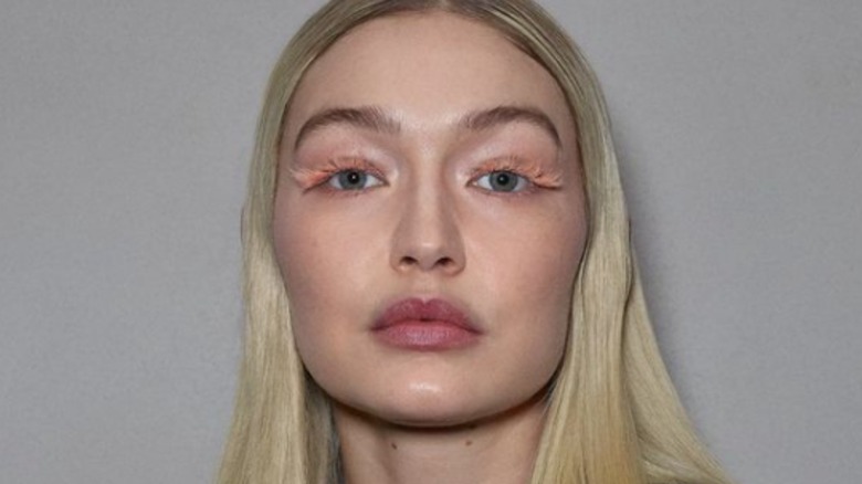 Gigi Hadid with peach eyelashes