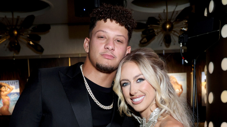 Patrick Mahomes; Brittany Mahomes smiling