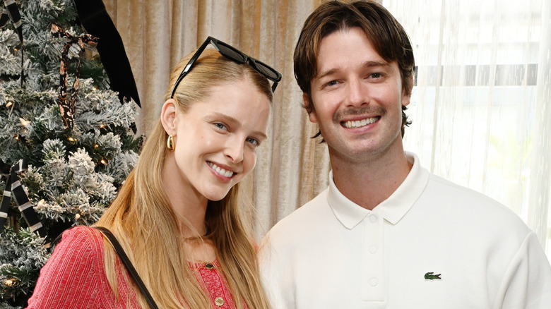 Abby Champion and Patrick Schwarzenegger in the Pacific Palisades in November 2023