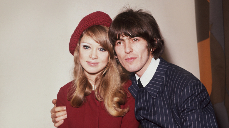 George Harrison posing with the wife Patti Boyd.