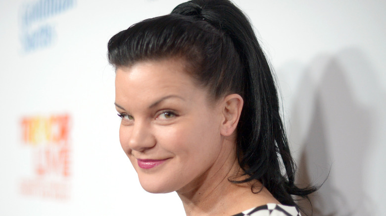 Pauley Perrette poses on the red carpet