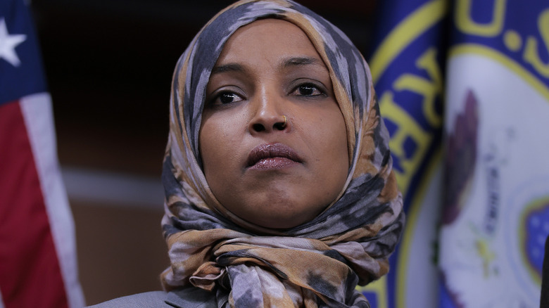 Ilhan Omar looking serious