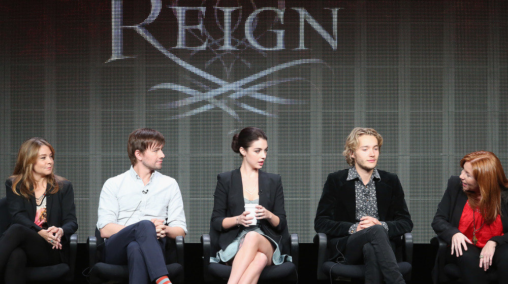 Reign's cast members speaking at an event