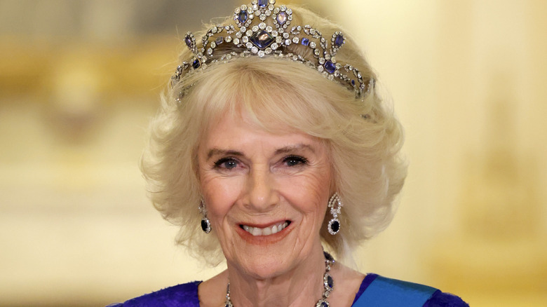 Queen Camilla smiling