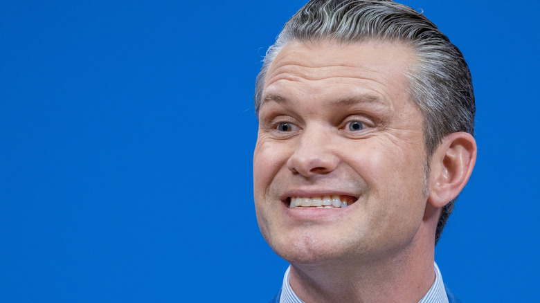 U.S. Secretary of Defence Pete Hegseth holds his closing press conference at the end of defense ministers' meetings at NATO headquarters on February 13, 2025 in Brussels, Belgium.