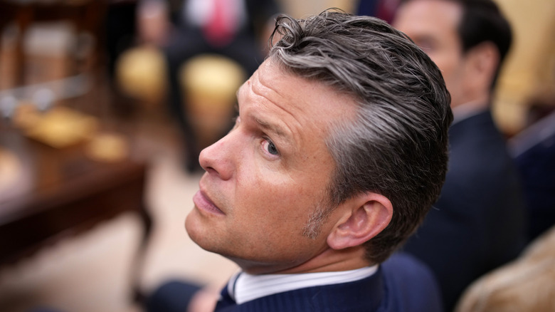Pete Hegseth at an event in September 2025