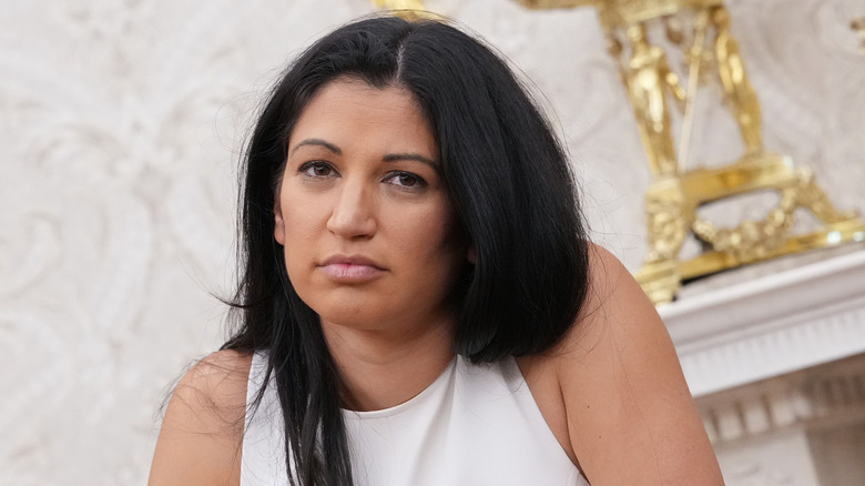 Katie Miller scowling