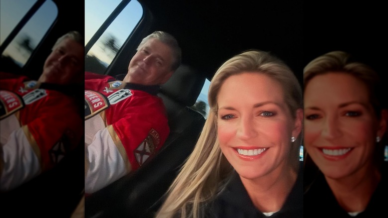 Sean Hannity and Ainsley Earhardt smile inside a car in 2024 (2024)