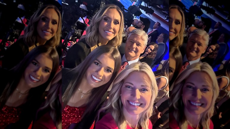 Lara Trump, Kai Trump, Sean Hannity and Ainsley Earhardt smile as they pose for a selfie together in July 2024 (2024)