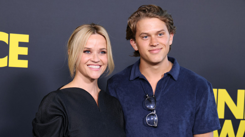 Reese Witherspoon smiling with son Deacon