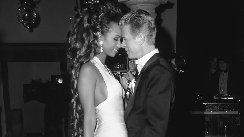 Iman and David Bowie at their wedding in 1992