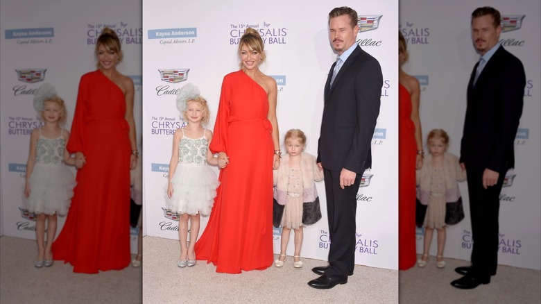 Billie Dane white dress, Rebecca Gayheart red dress, Georgia Dane peach dress, Eric Dane black suit
