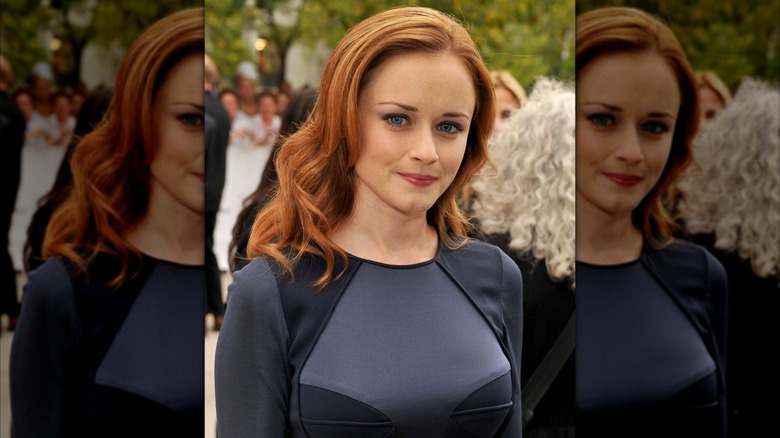 Alexis Bledel in a black-and-gray top