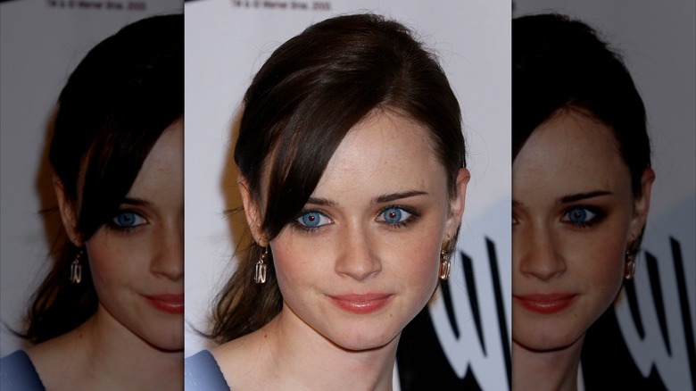 Alexis Bledel in a blue dress