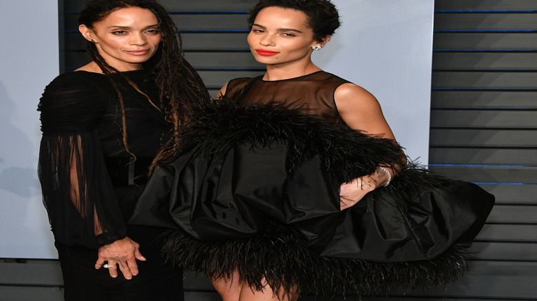 Zoe Kravitz and Lisa Bonet looking identical in black outfits