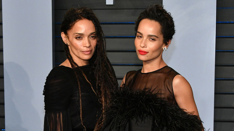 Zoe Kravitz and Lisa Bonet looking identical in black outfits