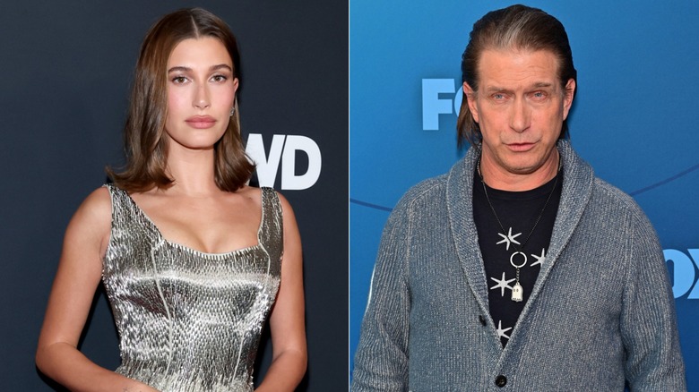 Split images of Hailey Bieber vs. Stephen Baldwin
