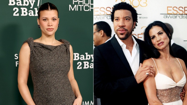 Split image of Sofia Richie vs. Lionel Richie and Diane Alexander