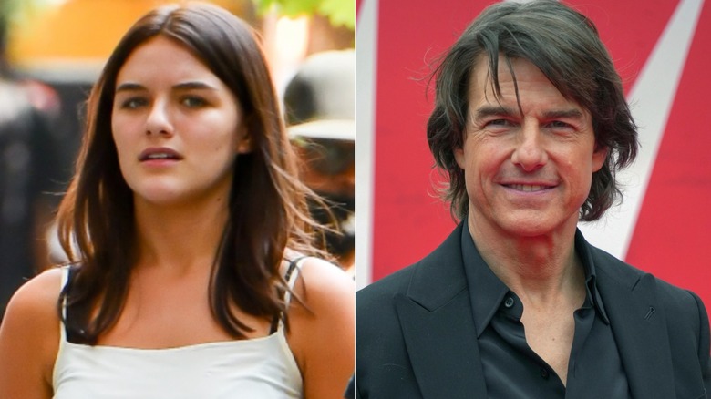 Split image of Suri Cruise vs. Tom Cruise