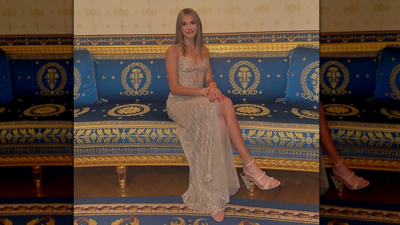 Kai Trump seated in ball gown inauguration night