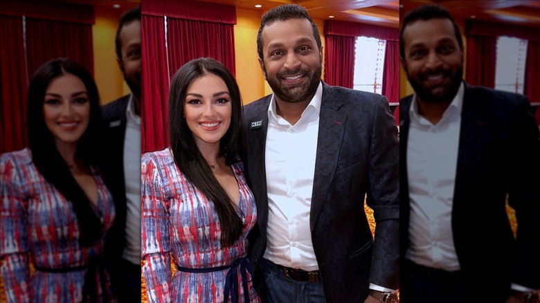 Kash Patel and Alexis Wilkins smiling for a photo