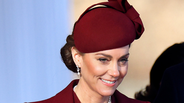 Princess Catherine at a 2024 state visit for the Amir of Qatar