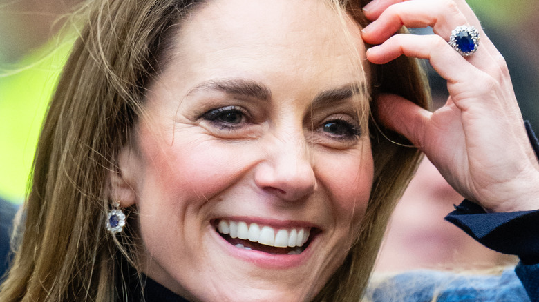 Close-up of Princess Catherine smiling on a trip to Scotland in 2026