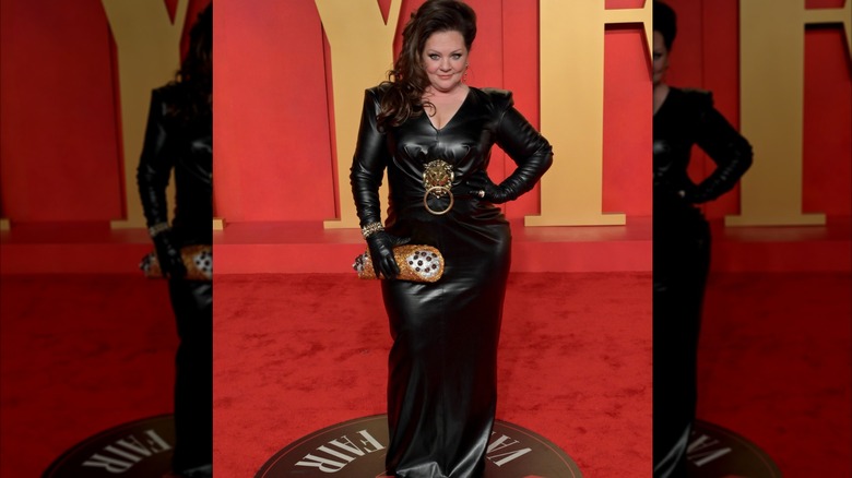 Melissa McCarthy and Ben Falcone attend 2024 Vanity Fair Oscar After Party Arrivals at Wallis Annenberg Center for the Performing Arts on March 10, 2024 in Beverly Hills, California.