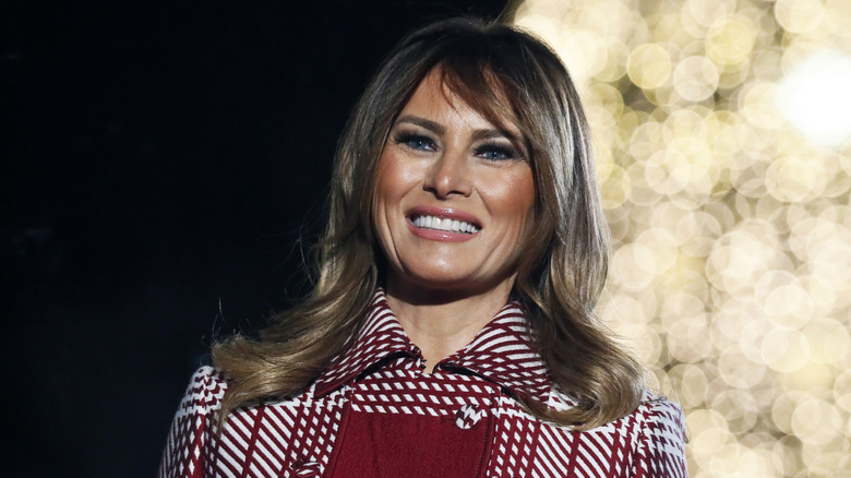 First Lady Melania Trump attends the Christmas Tree Lighting Ceremony on December 05, 2019 in Washington, DC