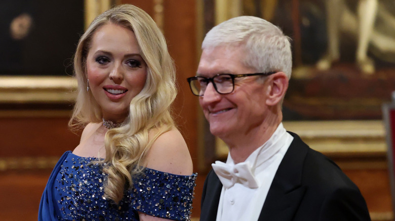 Tiffany Trump and Tim Cook attend the State visit by the President of the United States of America at Windsor Castle on September 17, 2025 in Windsor, England