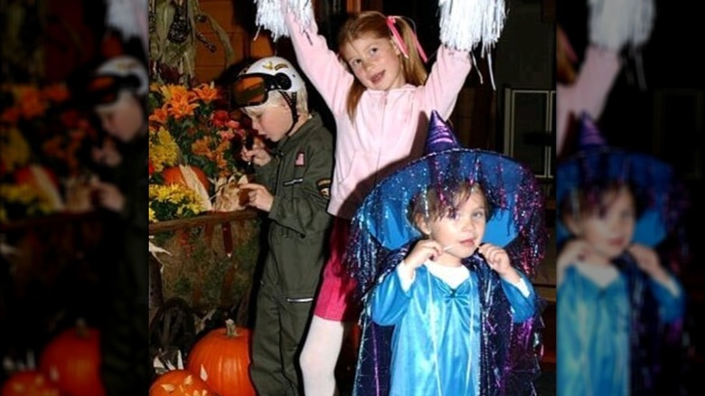 Rory Gates, Jennifer Gates, and Phoebe Gates in Halloween costumes as kids