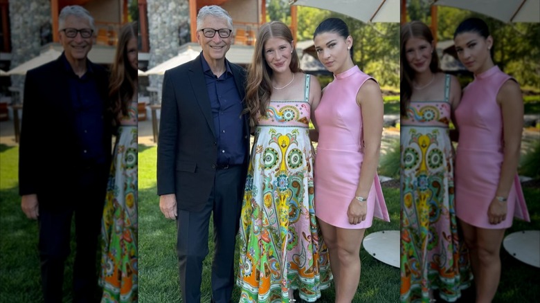 Bill Gates smiles with Jennifer Gates and Phoebe Gates