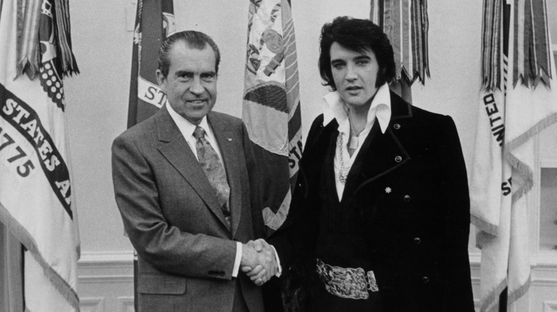 Elvis Presley meeting Richard Nixon.
