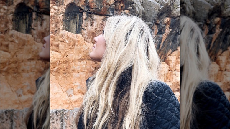 Erika Kirk looking up