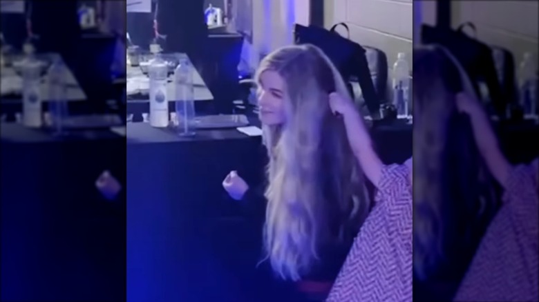 Erika Kirk's daughter brushing her hair