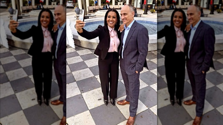 Page Turner and David Visentin smiling for a selfie