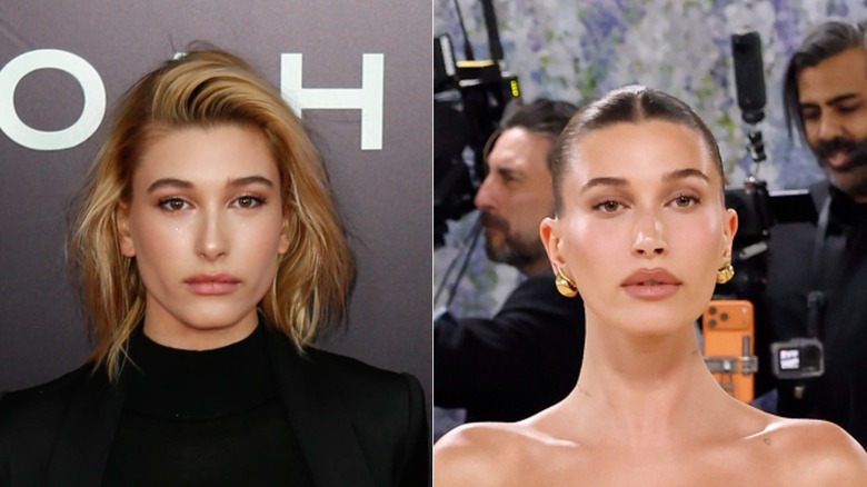 Hailey Bieber before and after