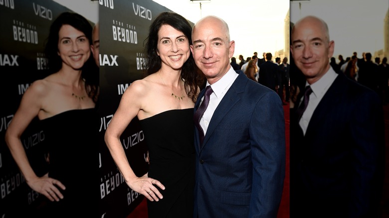 MacKenzie Scott posing next to Jeff Bezos