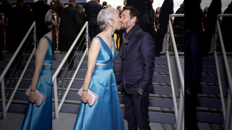 Alexandra Grant and Keanu Reeves attend MOCA Gala 2024 at The Geffen Contemporary at MOCA on April 13, 2024 in Los Angeles, California.