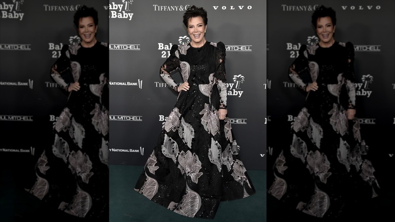 Kris Jenner in a black gown