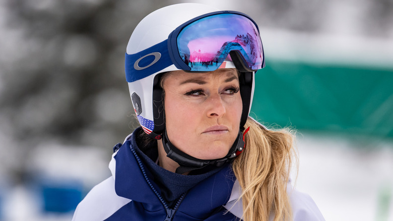 Lindsey Vonn ski helmet and jacket Olympics