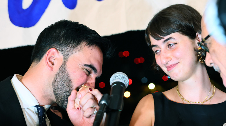 Zohran Mamdani celebrating his victory over Andrew Cuomo in June 2025