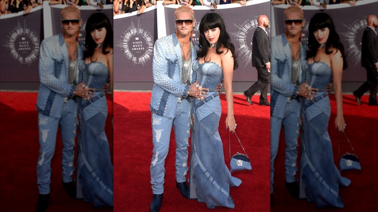 (l-r): Riff Raff and Katy Perry posing together at the MTV VMAs