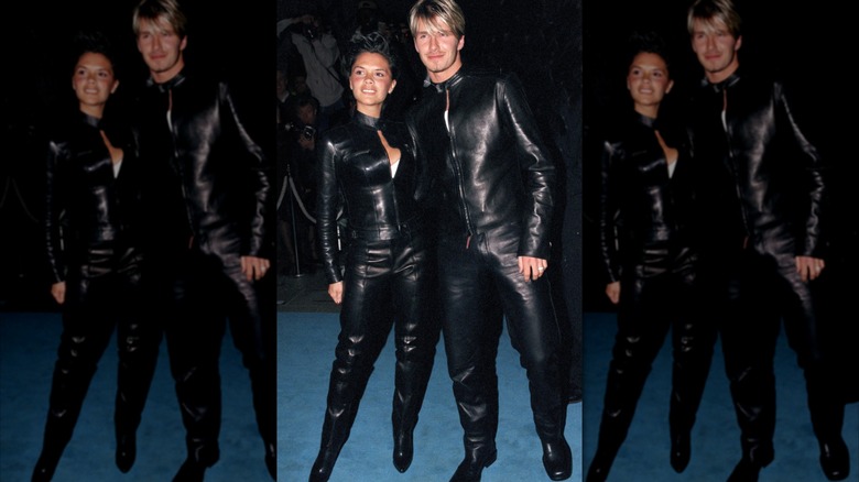 (l-r): Victoria Beckham and David Beckham at an even