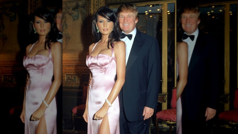 Donald Trump and Melania Trump ring in 2003 at a New Years Eve party