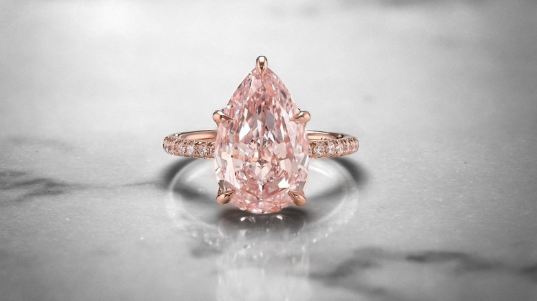 Pink diamond engagement ring 