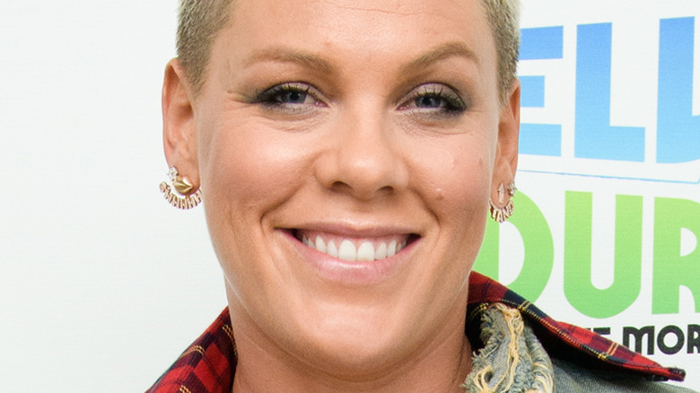 Pink posing at an event