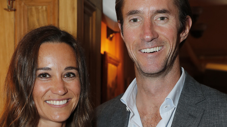 Pippa Middleton and James Matthews smiling 